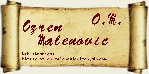Ozren Malenović vizit kartica